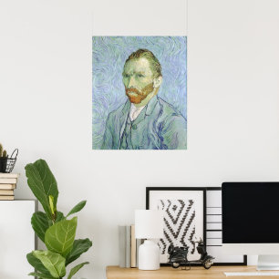 Poster Autorretrato em azul por Vincent van Gogh