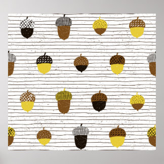 Poster Autumn Acorns: Vintage Vibes