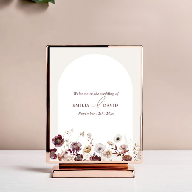 Poster Autumn Anemone Arch Wedding Bem-vindo (Criador carregado)