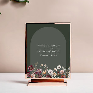 Poster Autumn Anemone Arch Wedding Bem-vindo