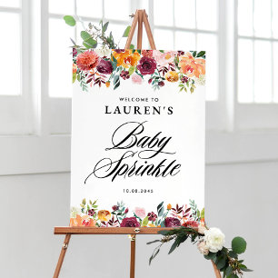 Poster Autumn Blooms Floral Baby Sprinkle Bem-vindo