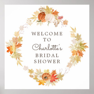 Poster Autumn Deixa Pumpkins Chá de panela Bem-vindo