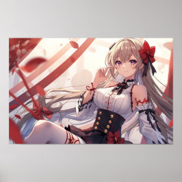 Poster Autumn Elegance in Red and Black