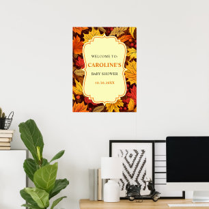 Poster Autumn Fall Deixa Sinal de Boas-vindas do Chá de f