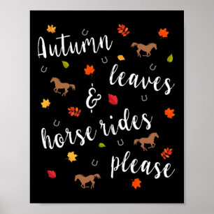 Poster Autumn Falling Deixa Horseback Cavaleiro Andando