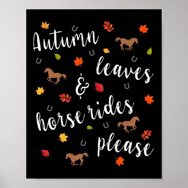 Poster Autumn Falling Deixa Horseback Cavaleiro Andando (Frente)
