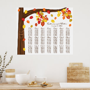Póster Autumn Falling Deixa O Gráfico De Casamento