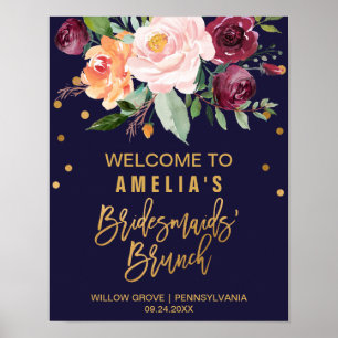 Póster Autumn Floral Bridesmaids' Brunch Welcome