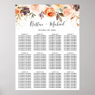 Poster Autumn Floral Dourado Glitters - Gráfico de Casame
