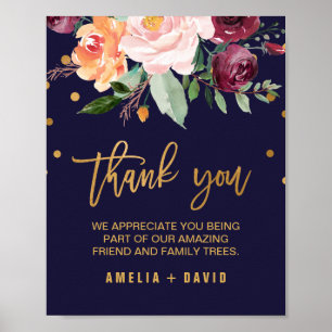 Poster Autumn Floral Wedding - Sinal de agradecimento