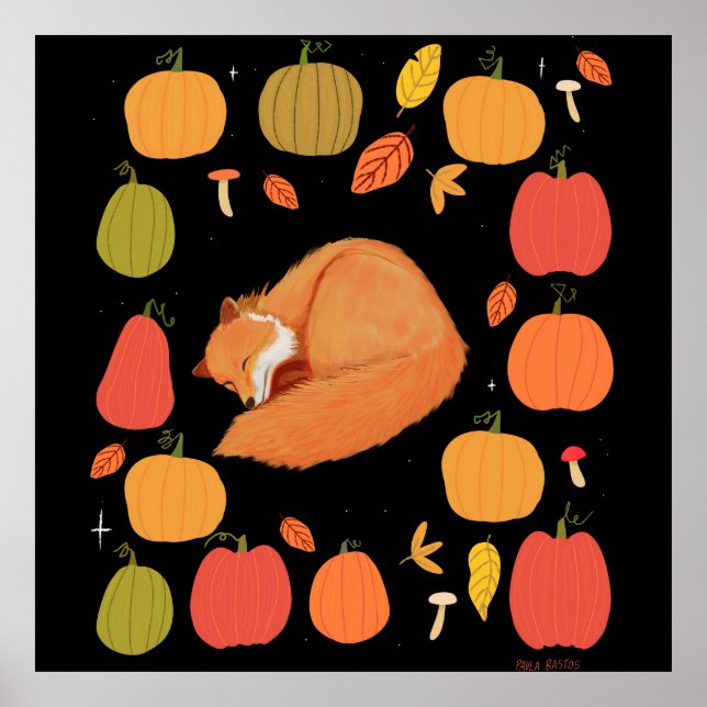 Poster Autumn fox Acrylic Keychain (Frente)