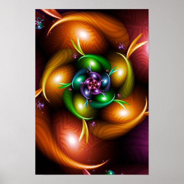 Poster Autumn Fractal Spin (Frente)