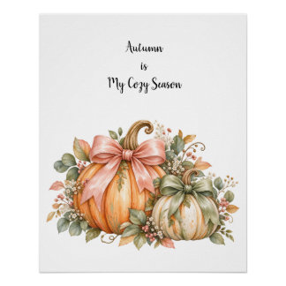 Póster Autumn Is My Cozy Season – Aquarell Herbst Poster