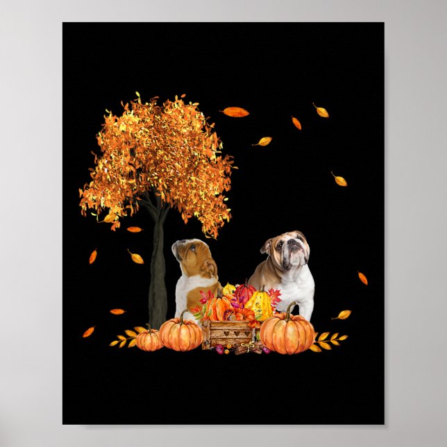 Poster Autumn Leaf Fall Dog No Dia das Bruxas (Frente)