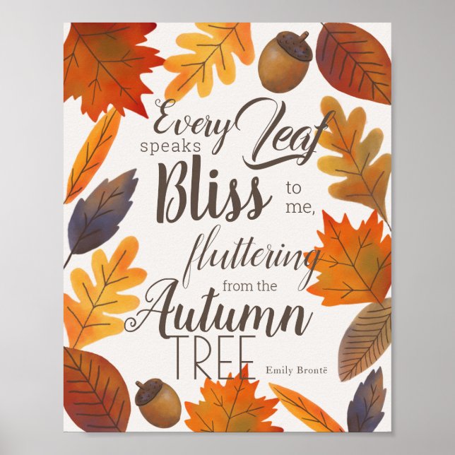 Poster Autumn Leaves Fall Cote Emily Bronte (Frente)