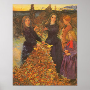 Póster Autumn Leaves por Sir John Everett Millais
