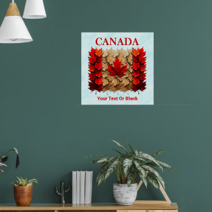 Poster Autumn Maple Leaf Canada Flag