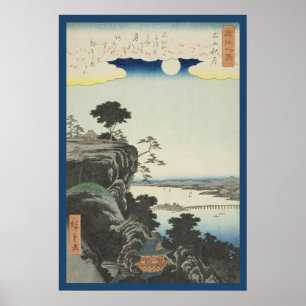 Poster Autumn Moon over Ishiyama Temple