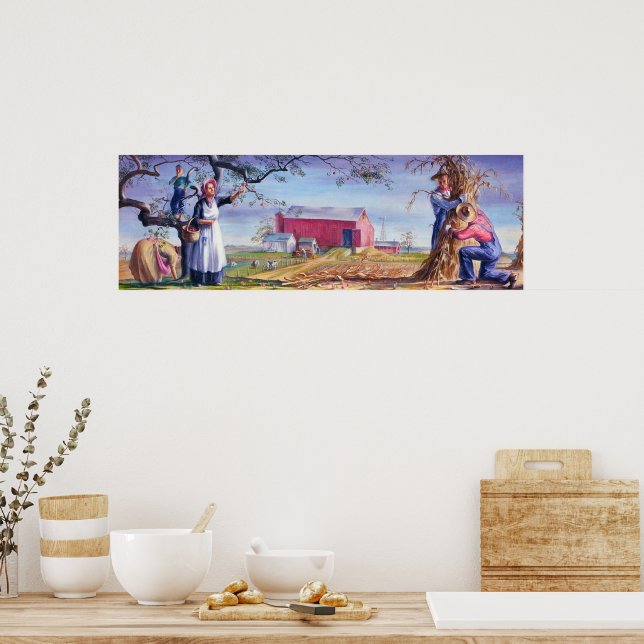 Poster Autumn na Iowa Fazenda Life John O. Robert Sharp 1 (Cozinha)