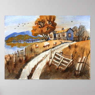 Poster Autumn On Olde Hill Lane