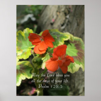 Poster Autumn Orange Geraniums ~ Salm 128:5