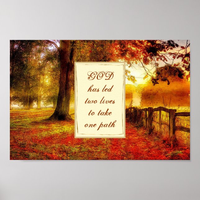 Poster Autumn Path Fall Colorful Deixa Casamento Cristão (Frente)