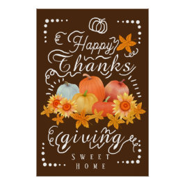 Póster Autumn Pumpkin Brown