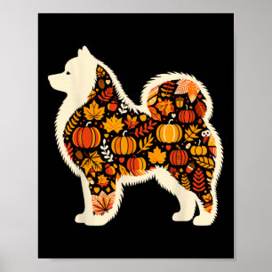 Poster Autumn Pumpkin Cai Samoyed Thankanding Mulheres