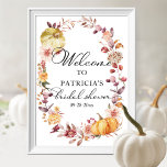 Poster Autumn Pumpkin Fall Chá de panela - Sinal de boas-<br><div class="desc">Folhas de outono adoráveis, sinal de boas-vindas de Abóbora de outono para chá de panela de outono. Fácil de personalizar com seus detalhes. Entre em contato comigo via chat se tiver perguntas sobre o trabalho de arte ou precisar de personalização. NOTA: para obter assistência sobre pedidos, envio, informações sobre produtos,...</div>