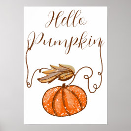 Poster Autumn Pumpkin Olá Outubro