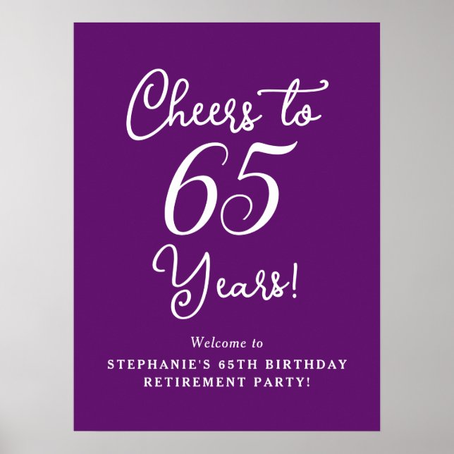 Poster Autumn Purple Cheers to 65 Anos (Frente)