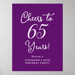 Poster Autumn Purple Cheers to 65 Anos 65 Anos Aniversári