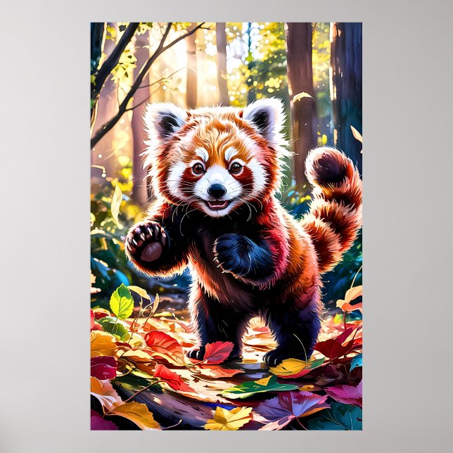 Poster Autumn Red Panda Play (Frente)