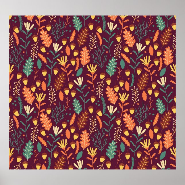 Poster Autumn Red Vintage Motif (Frente)