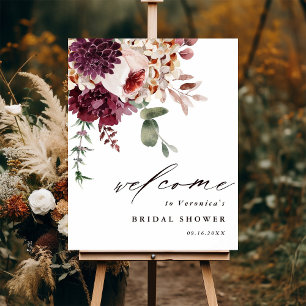 Poster Autumn Romance Floral Chá de panela Bem-vindo