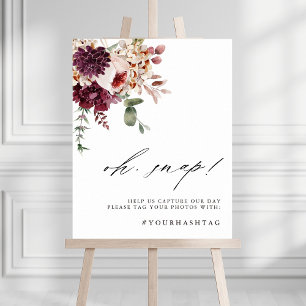 Poster Autumn Romance Floral Oh Snap Sinal de Casamento