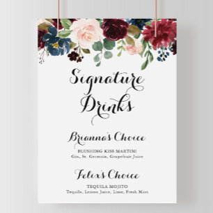 Poster Autumn Rustic Calliographic Signature Drinages