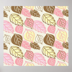 Poster Autumn Splendor: Leaf Seamless Pattern