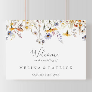 Poster Autumn Sunshine Wildflower Wedding Bem-vindo