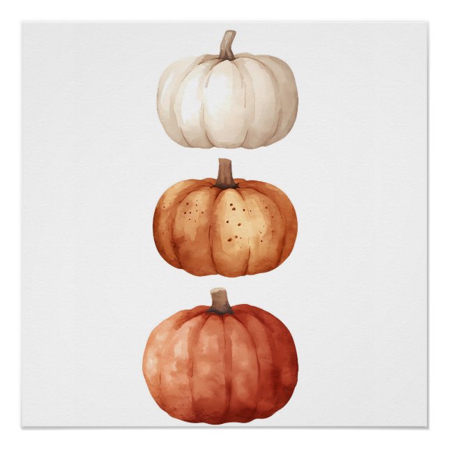 Póster Autumn Wall Art, Pumpkin Fall Decor (Frente)