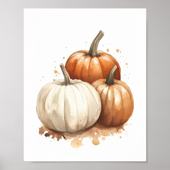 Poster Autumn Wall Art, Pumpkin Fall Decor (Frente)