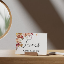 Poster Autumn Watercolor Floral Wedding Sign