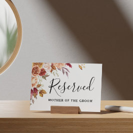 Poster Autumn Watercolor Floral Wedding Sinal Reservado