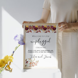 Poster Autumn Watercolor Floral Wedding Unplugged