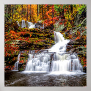 Póster Autumn Waterfall