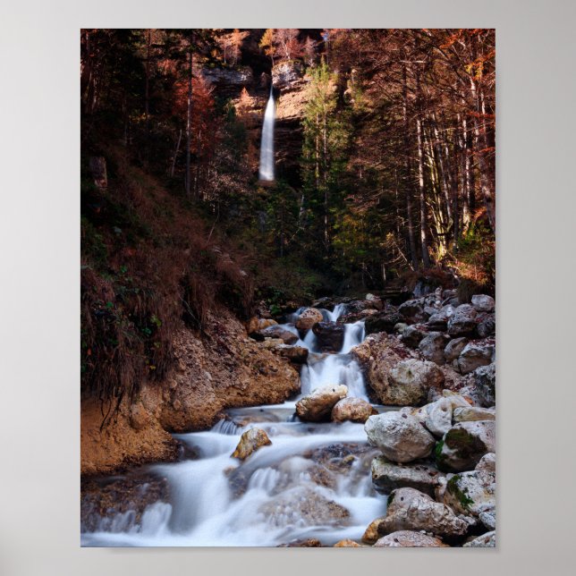 Poster Autumn Waterfall Peričnik, Eslovênia (Frente)