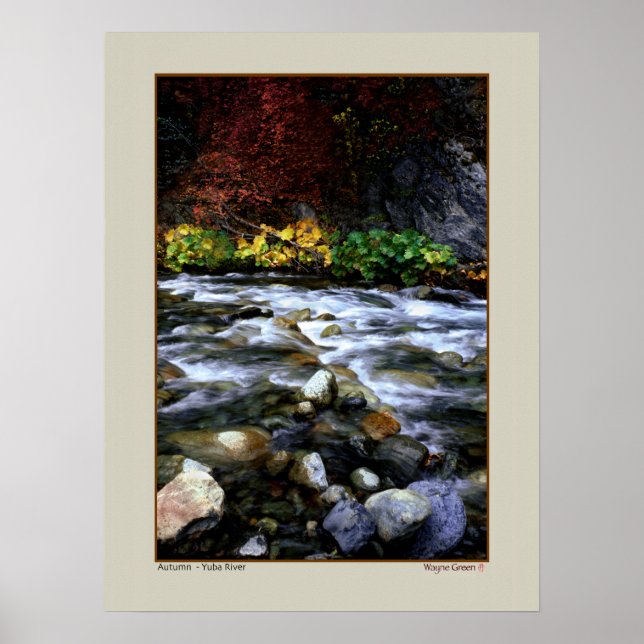 Póster Autumn - Yuba River, Califórnia (Frente)