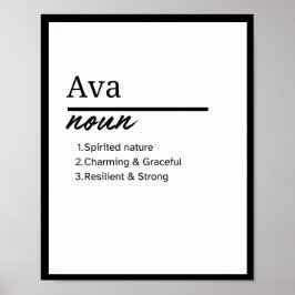 Poster Ava, Definição de Nome Personalizado para Rapariga
