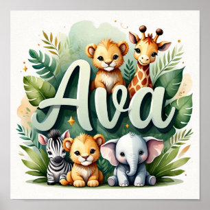 Poster Ava Safari Nursery Wall Art
