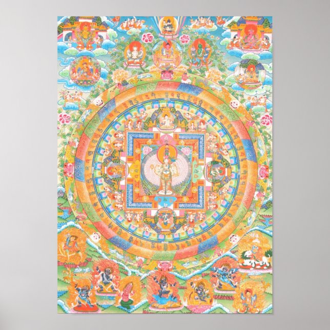 Póster Avalokiteshvara Mandala (Frente)